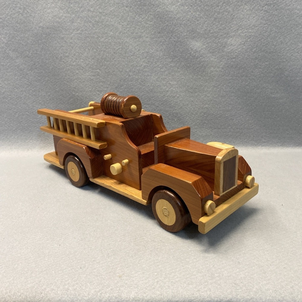 Vintage handmade wooden Fire Truck